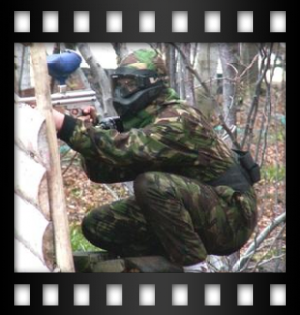 paintball player at brighouse paintball player in action