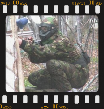 paintball player in action
